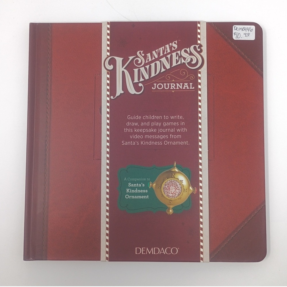 Demdaco Santa's Kindness Journal Christmas Keepsake Activity Book Red Hardcover